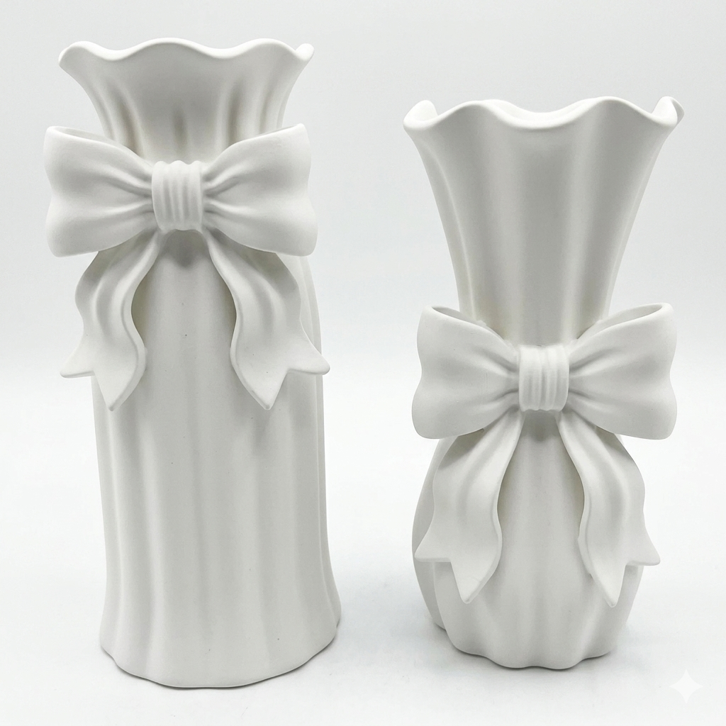 Set Vasi Decorativi con fiocco - Eleganza che fiorisce