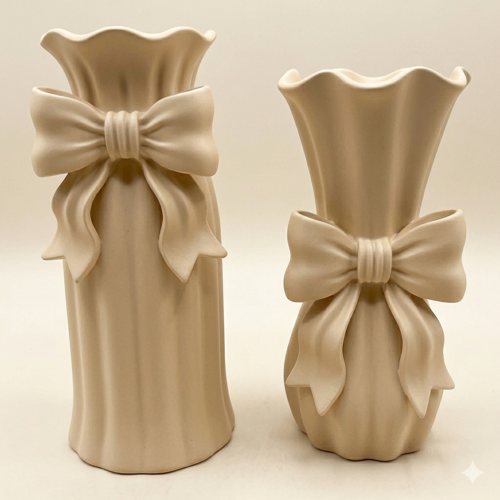 Set Vasi Decorativi con fiocco - Eleganza che fiorisce