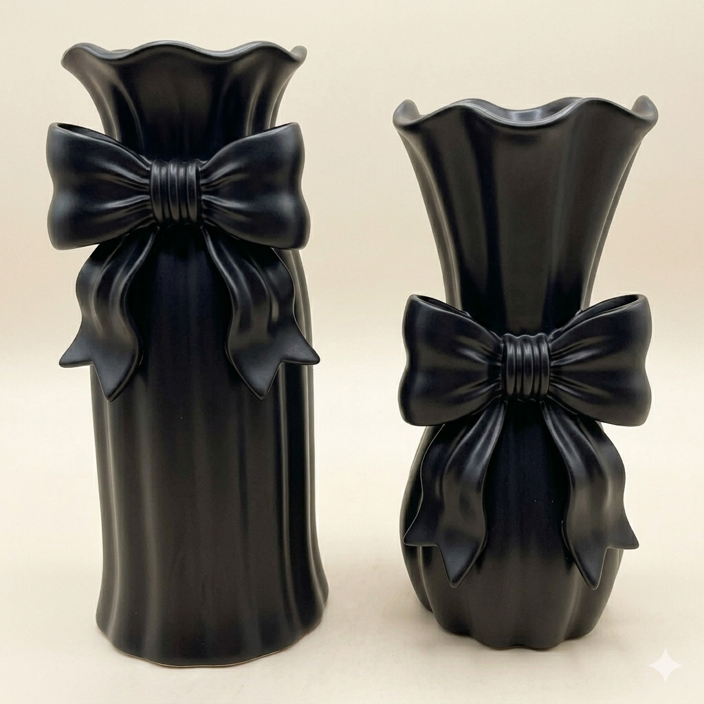 Set Vasi Decorativi con fiocco - Eleganza che fiorisce