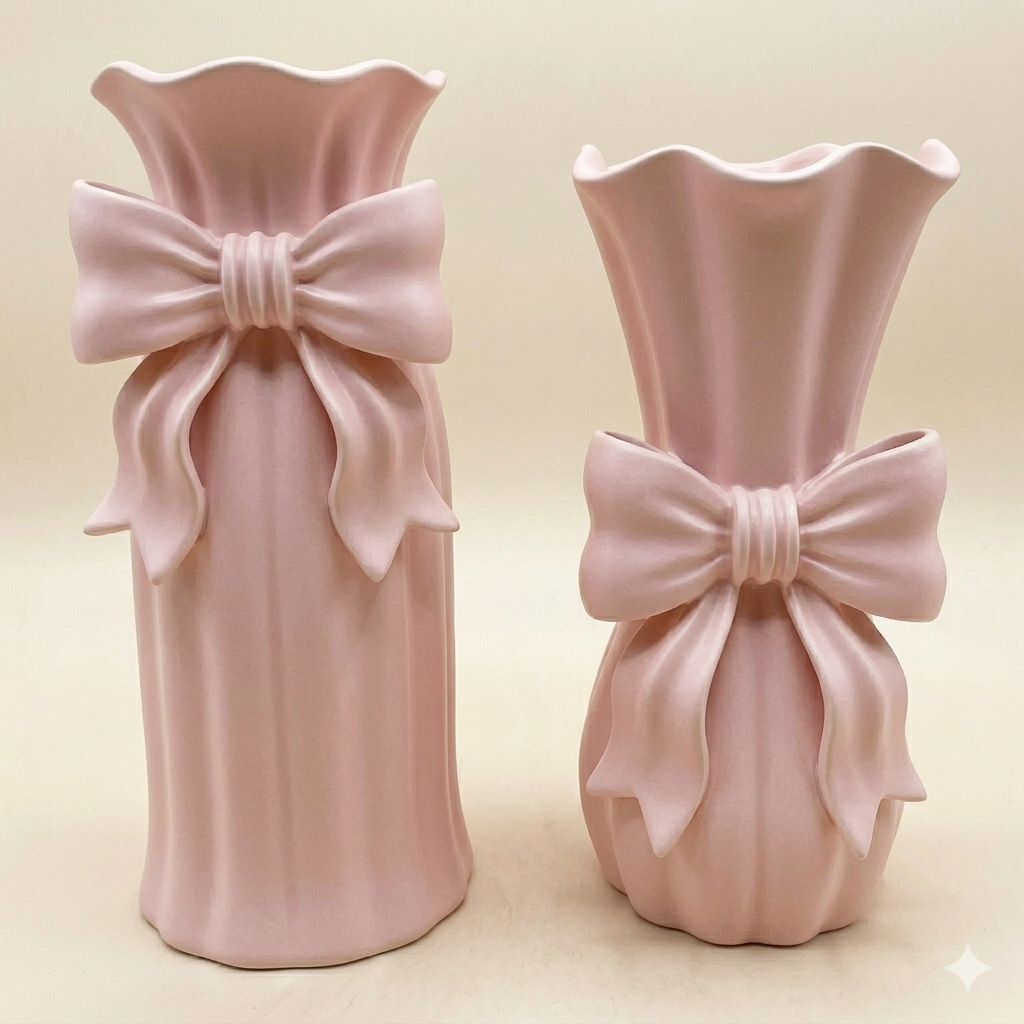 Set Vasi Decorativi con fiocco - Eleganza che fiorisce