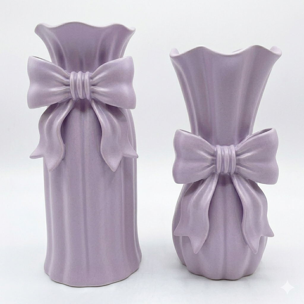 Set Vasi Decorativi con fiocco - Eleganza che fiorisce