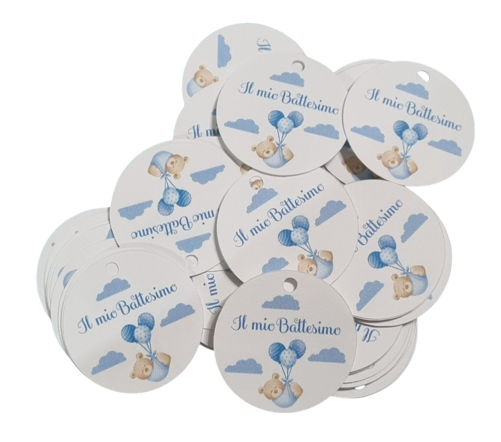 10 Cartellini per bomboniera Battesimo