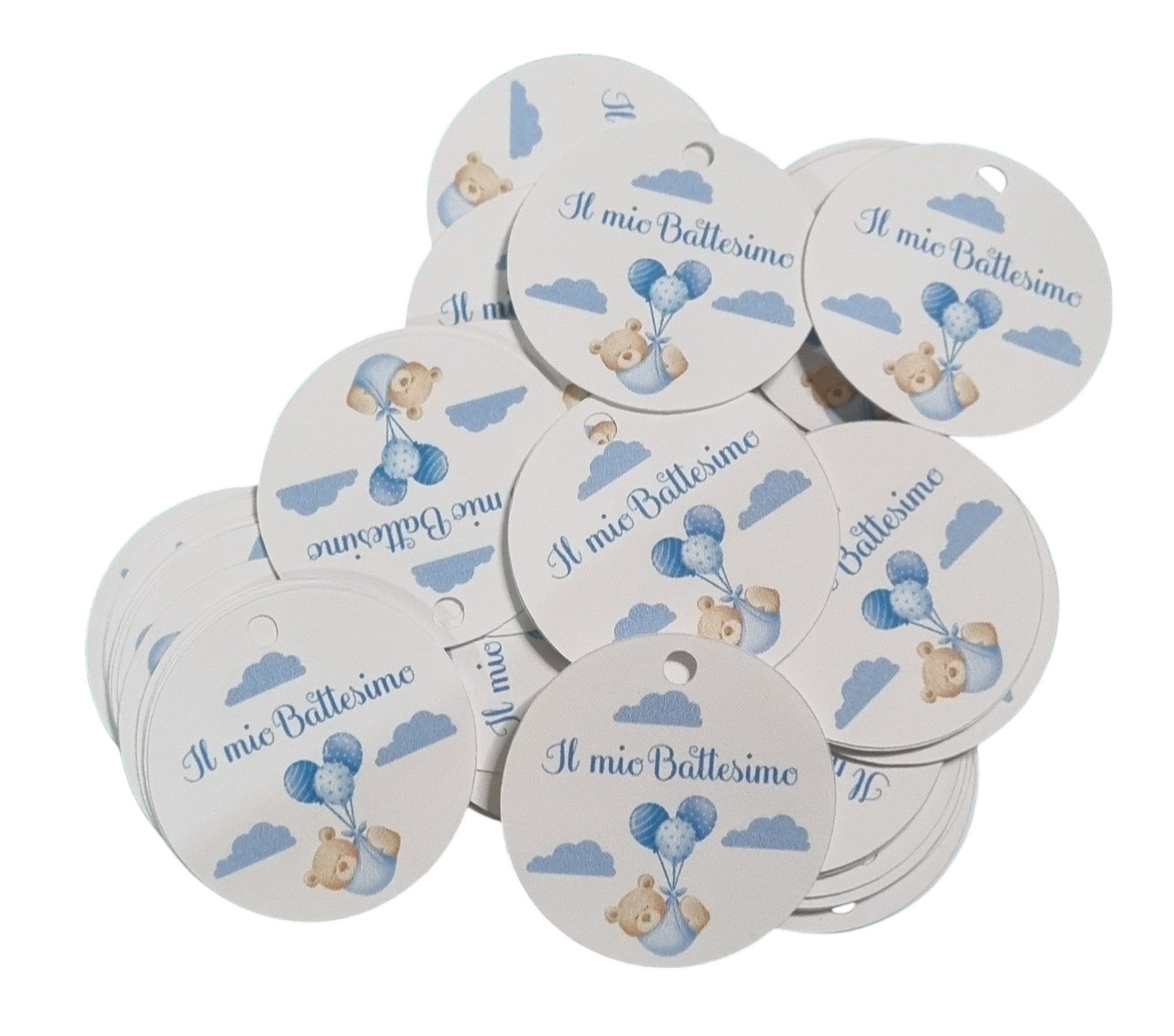 10 Cartellini per bomboniera Battesimo