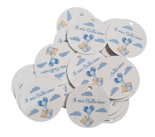 10 Cartellini per bomboniera Battesimo