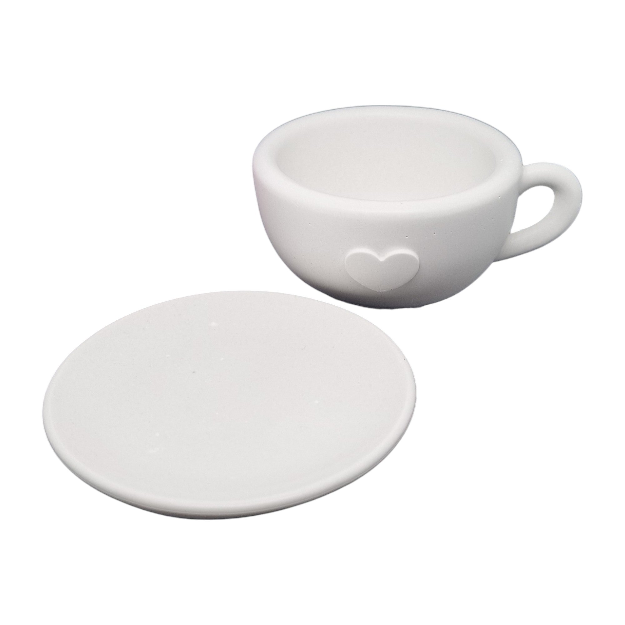 Tazzina in gesso con piattino