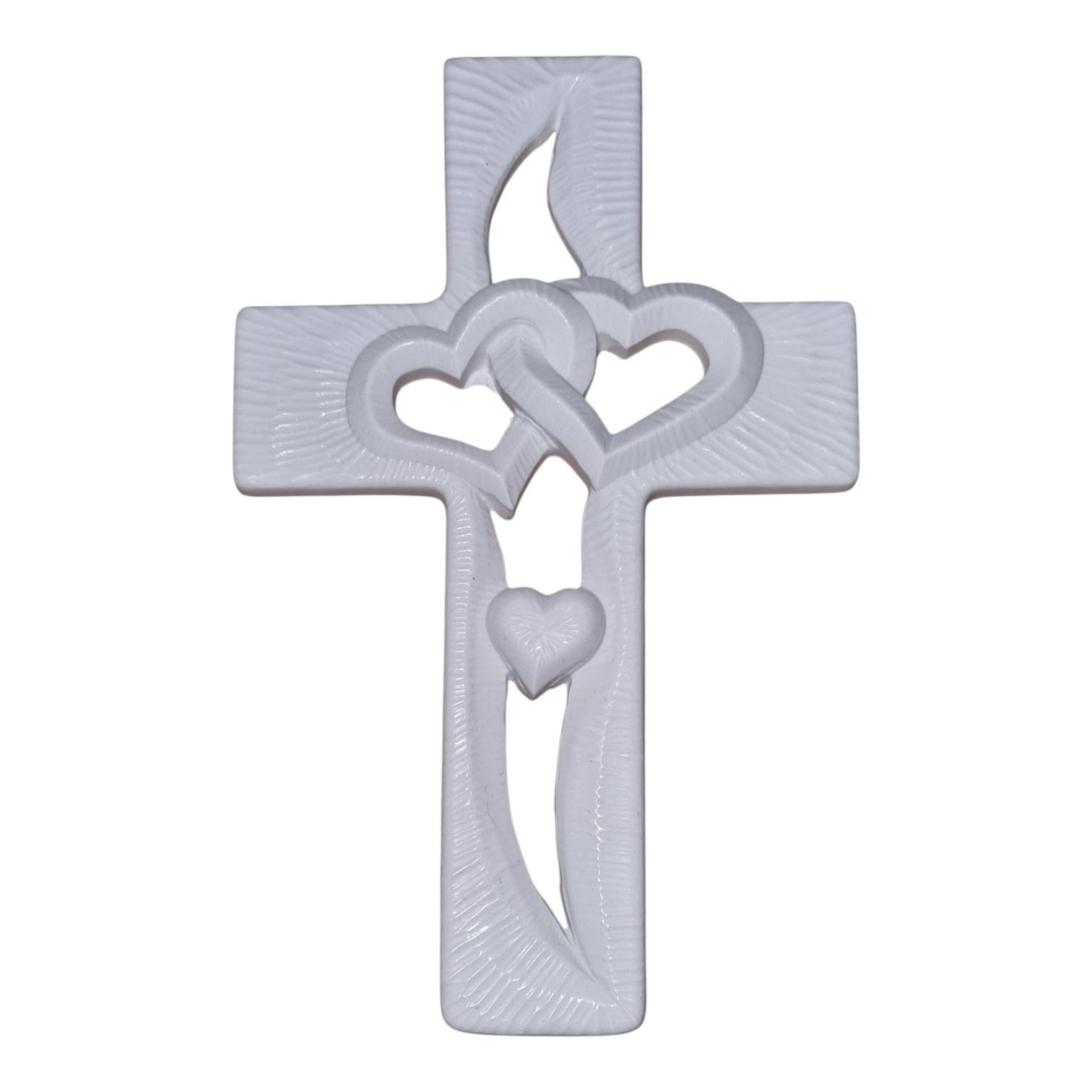 Croce decorativa con cuori intrecciati - Bomboniera elegante