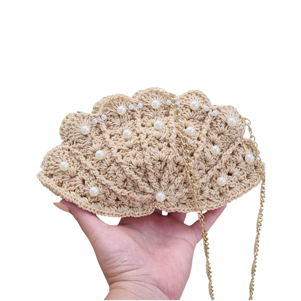 Borsa uncinetto pochette  conchiglia