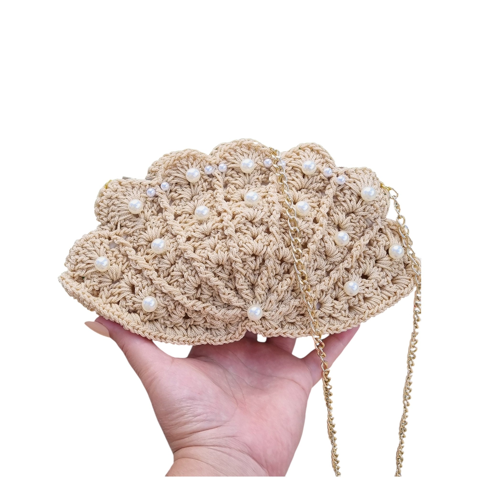 Borsa uncinetto pochette  conchiglia