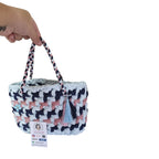 Borsa uncinetto celeste, blu e rosa