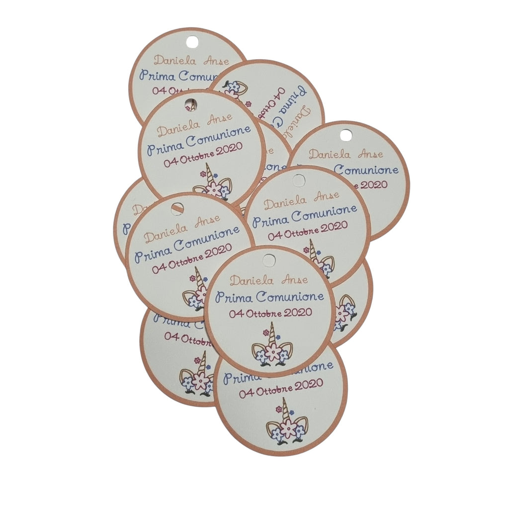 10 Cartellini per bomboniera Prima Comunione