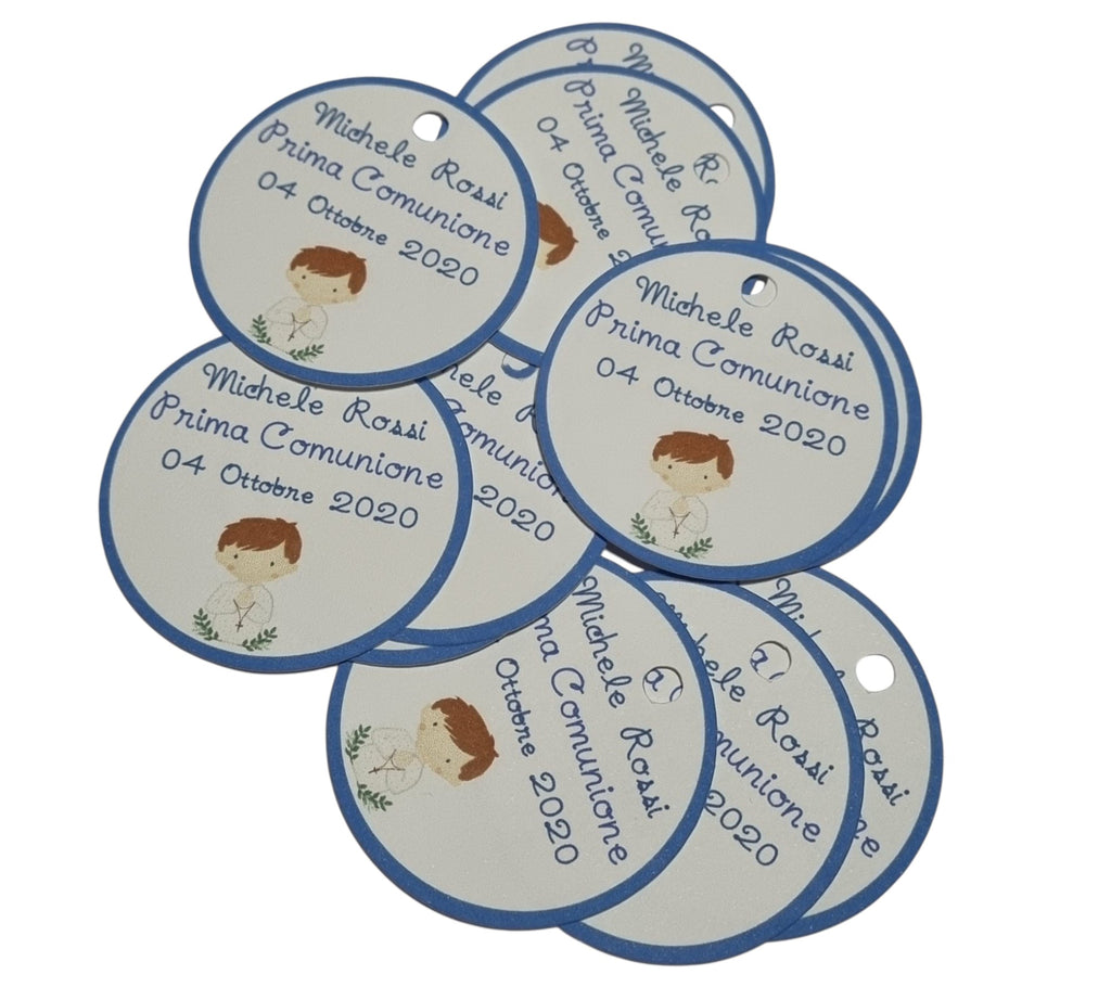 10 Cartellini per bomboniera Prima Comunione