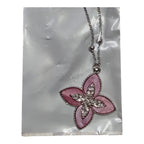 Collanine con Fiore in Acciaio Inox con Pietre Colorate per Accessori di Moda
