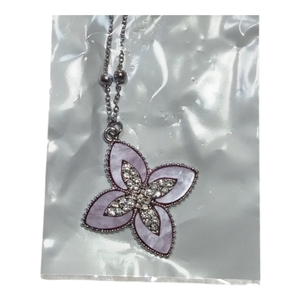 Collanine con Fiore in Acciaio Inox con Pietre Colorate per Accessori di Moda