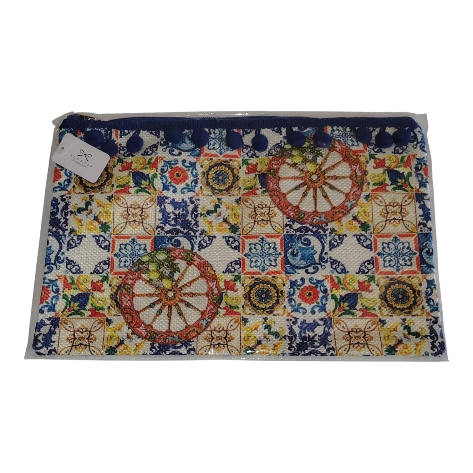 Pochette Piatta Fantasia con Pompon