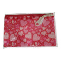 Pochette Piatta Fantasia Cuori con Pompon e Laccetto