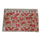 Pochette Piatta Fantasia Cuori con Pompon e Laccetto