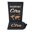 Kit porta passaporto e porta etichetta bagaglio personalizzato