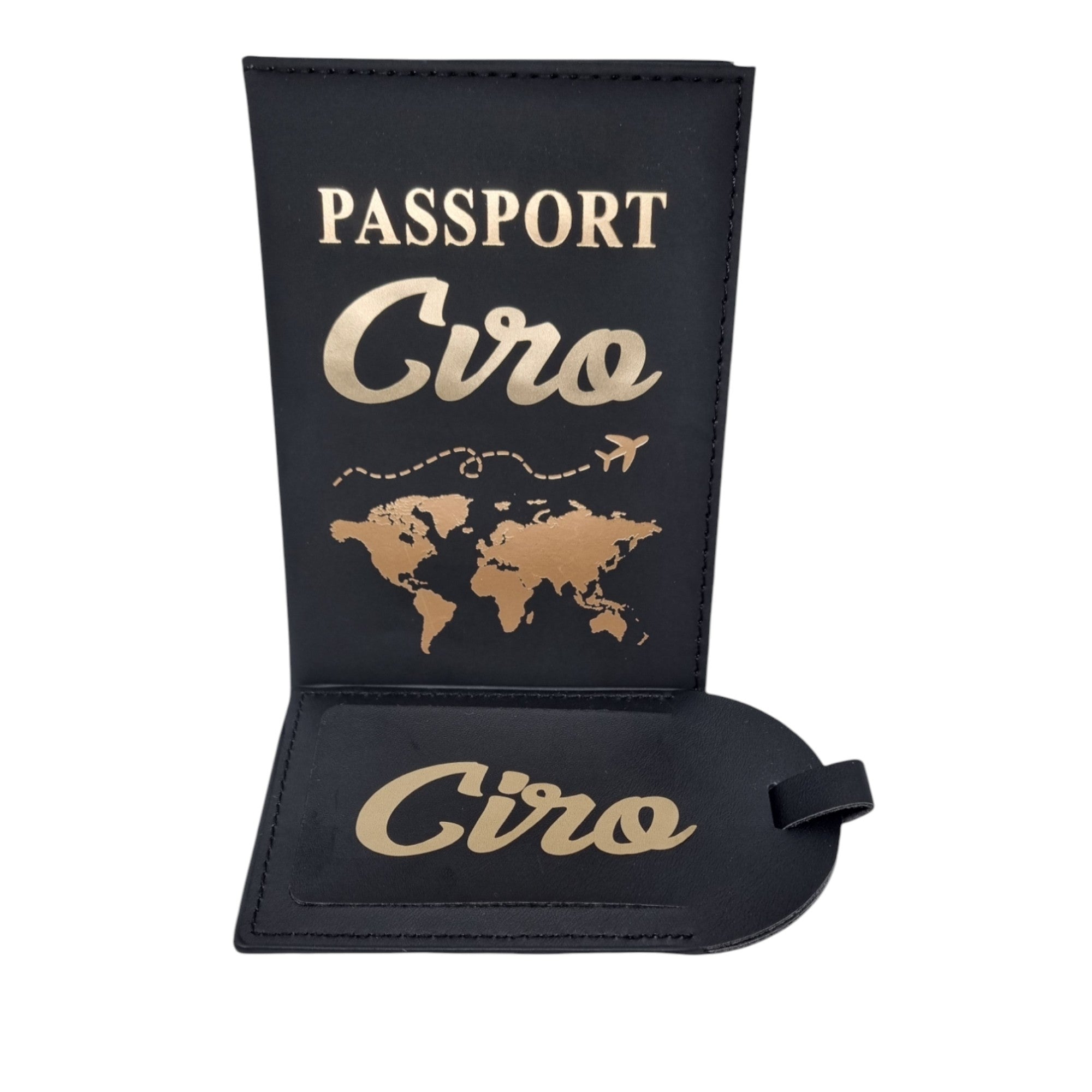 Kit porta passaporto e porta etichetta bagaglio personalizzato