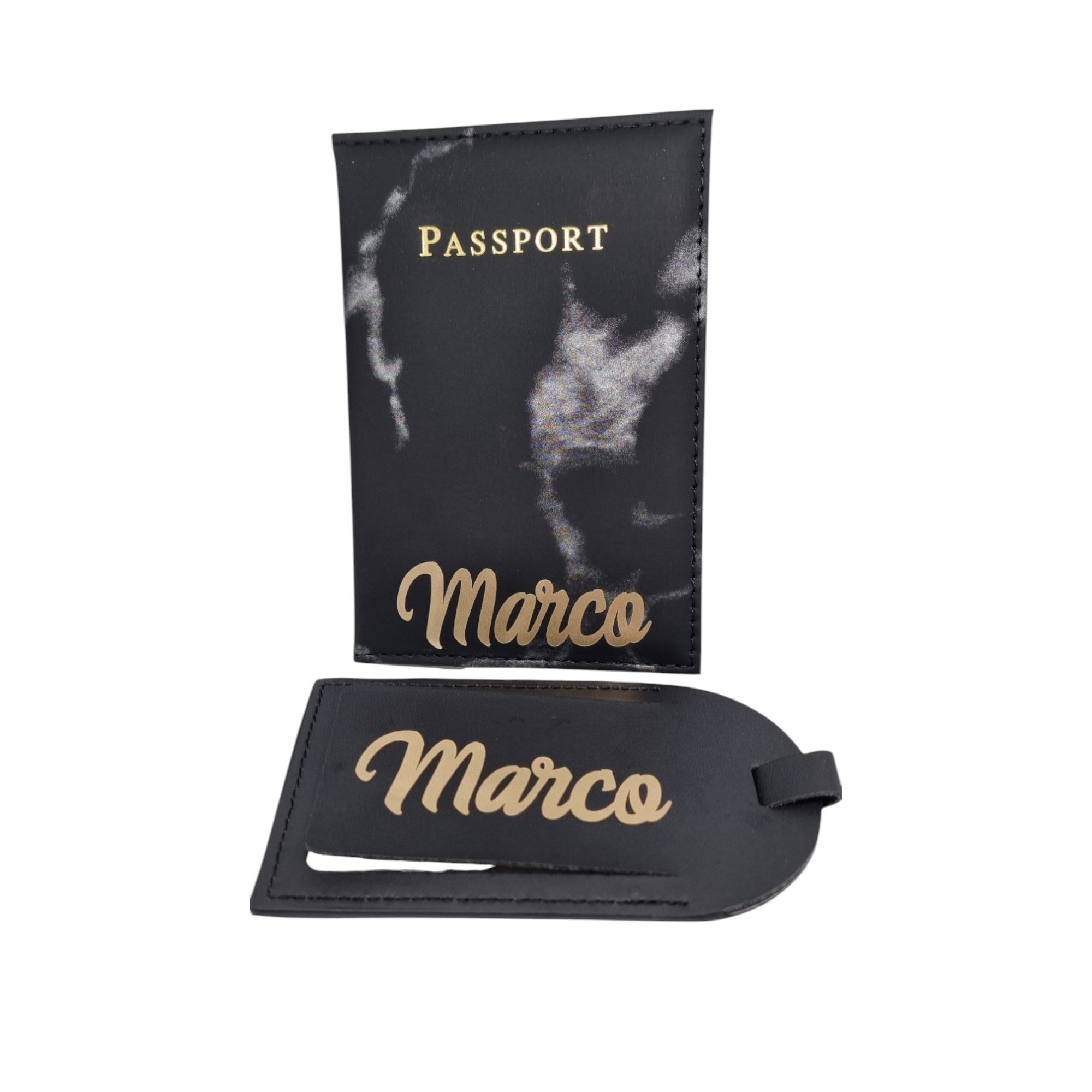 Kit porta passaporto e porta etichetta bagaglio personalizzato