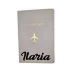 Porta passaporto con etichetta bagaglio personalizzato