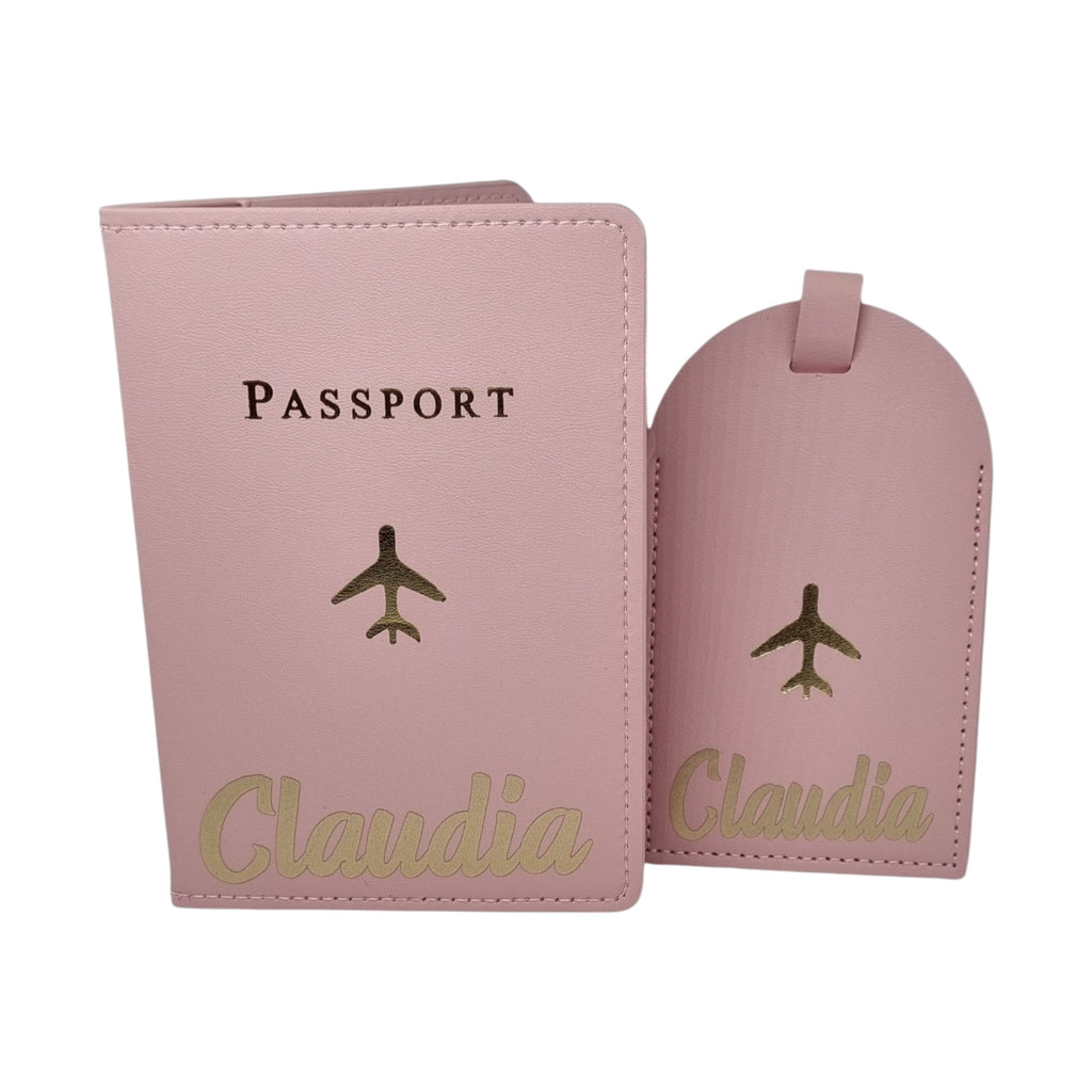 Porta passaporto con etichetta bagaglio personalizzato