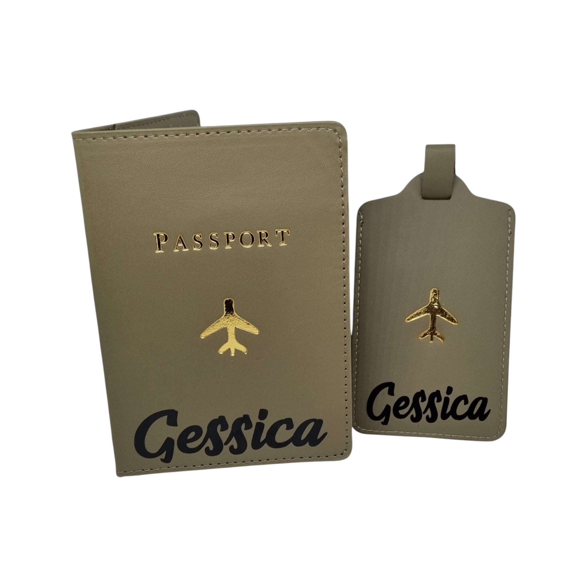 Porta passaporto con etichetta bagaglio personalizzato