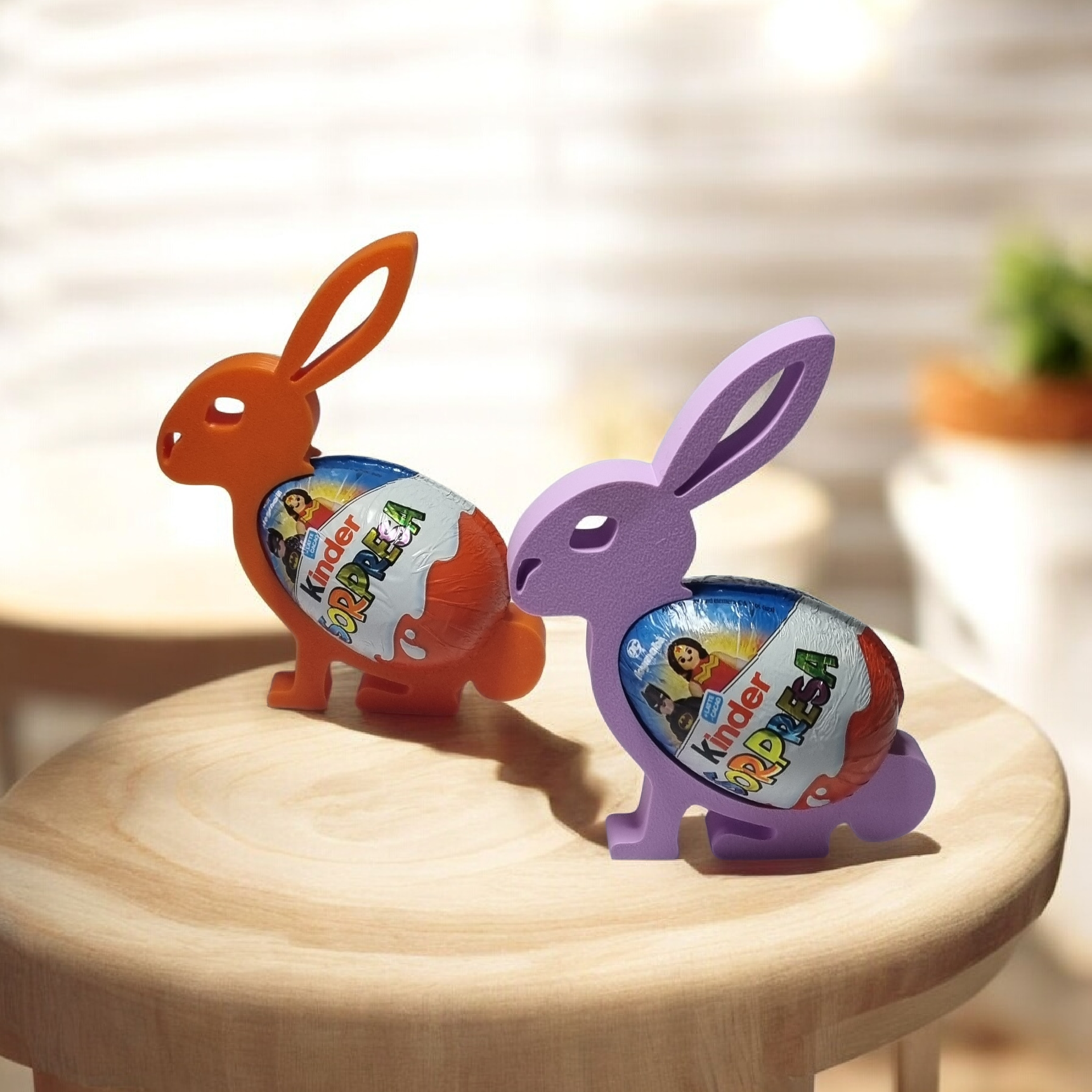 Set Coniglietto porta uovo + coniglietto porta barretta Kinder