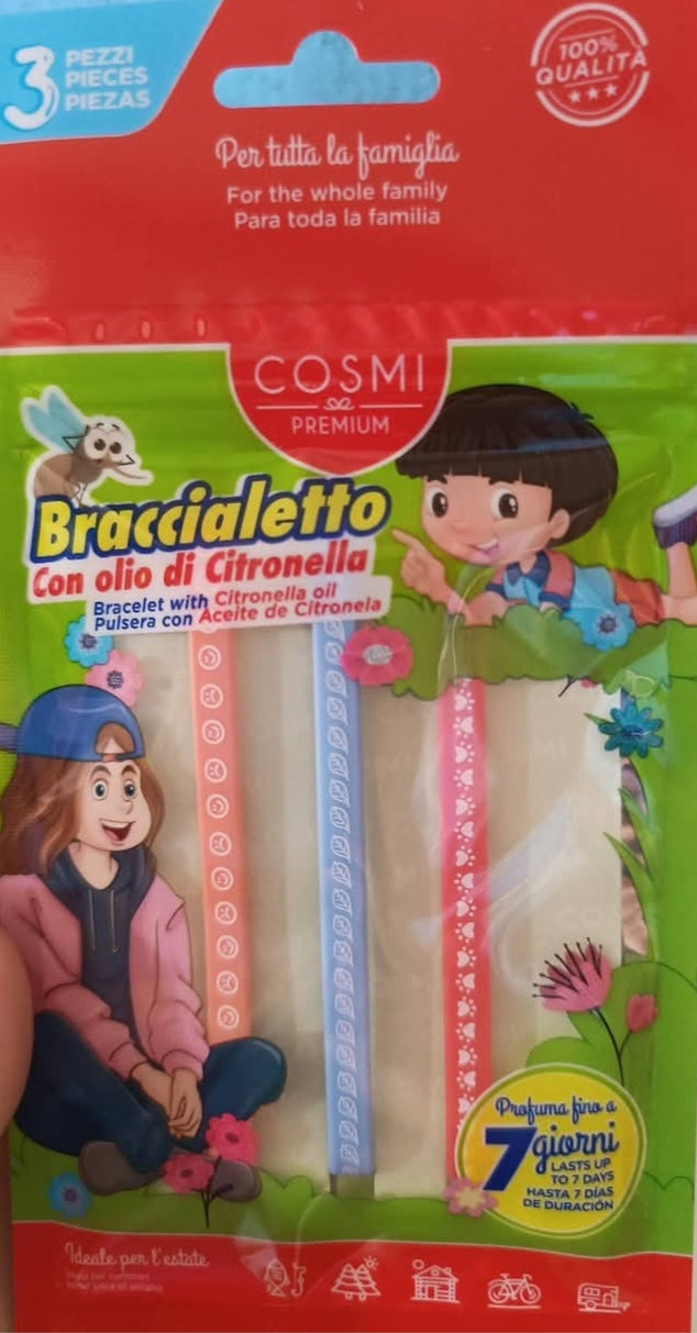 COSMI Premium – Braccialetto con Olio di Citronella (Confezione da 3 Pezzi)