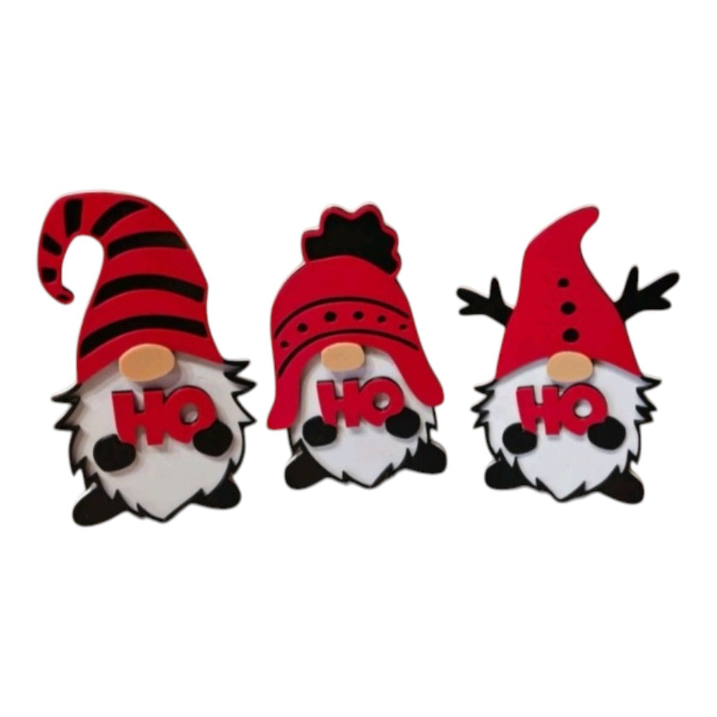 Set Gnomi Natalizi Decorativi "Ho Ho Ho" - Un Tocco di Magia per la Tua Casa (Set da 3)
