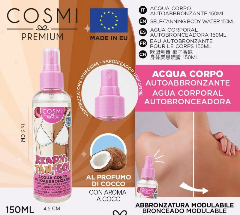 COSMI Premium – Ready, Tan, Go! Acqua Corpo Autoabbronzante (150 ml)