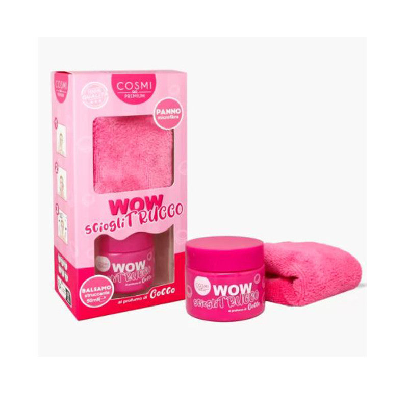 Cosmi Premium WOW Scioglitrucco – Set Balsamo Struccante + Panno in Microfibra