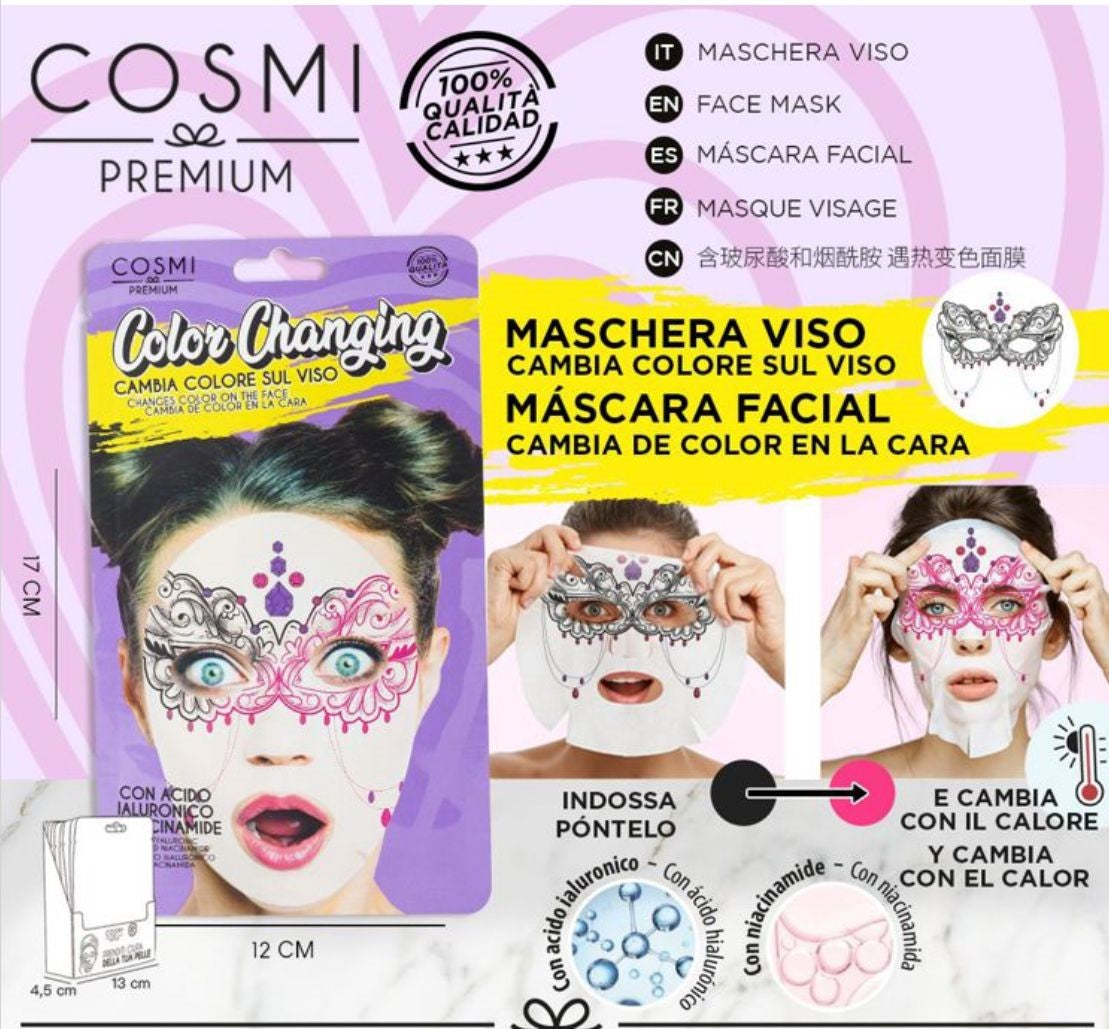 Maschera Viso “Color Changing” – Cosmi Premium 🎭✨