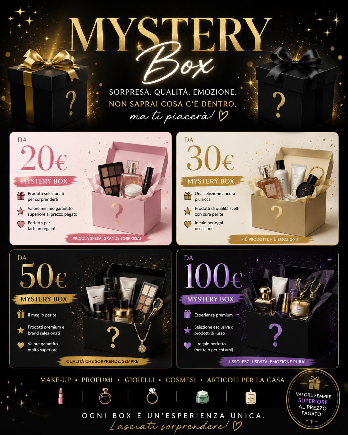 Mistery Box - Scegli il tuo livello di sorpresa