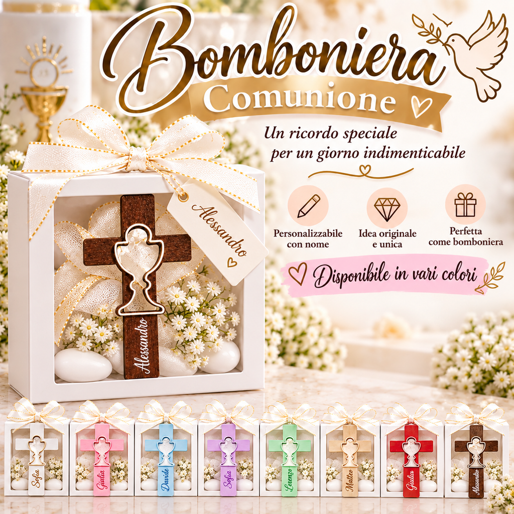 Bomboniera Comunione in Stampa 3D con Calice - Personalizzabile