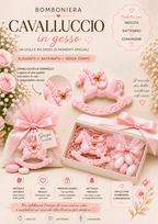 Cavalluccio in gesso – Bomboniera elegante per nascita e battesimo