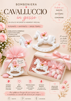 Cavalluccio in gesso – Bomboniera elegante per nascita e battesimo