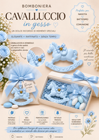 Cavalluccio in gesso – Bomboniera elegante per nascita e battesimo